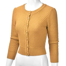 NIBESSER Женская трикотажная облегающая укороченная куртка женская модная однотонная кнопка вниз 3/4 рукав кардиган до талии повседневное короткое пальто Femme