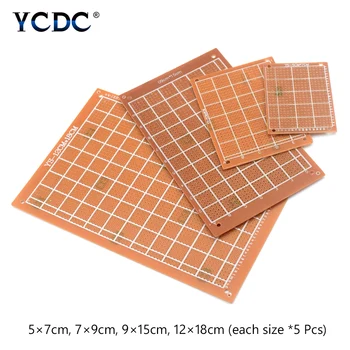 

20Pcs Prototyping PCB Printed Circuit Board 4 Sizes Mixture For DIY Arduino 5x7cm 7x9cm 9x15cm 12x18cm