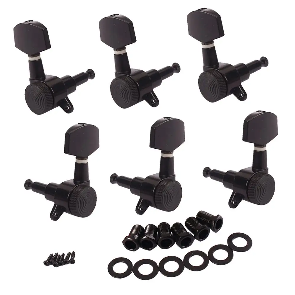 3R3L Black Locked 6/8 шт. 6R/8R строка правой и левой гитарные Колки замок тюнеры ключи для акустической Гитары Запчасти и аксессуары - Цвет: 3R3L Black Locked