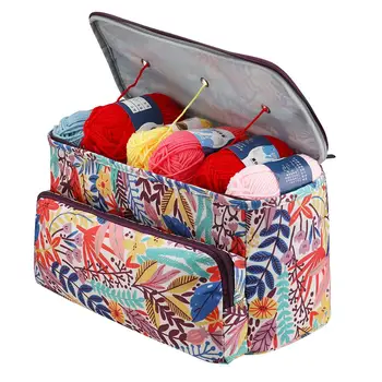 

2020 Yarn Storage Bag With Maple Leaves Orange Color Knitting Tote Bag Waterproof Sewing Accessories Bags Free Shipping Gift