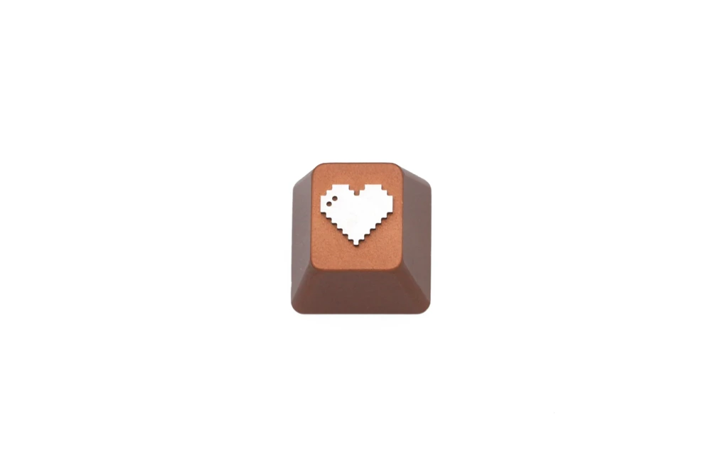 pixel heart teclados de alumínio para teclados mecânicos perfil de verde prata