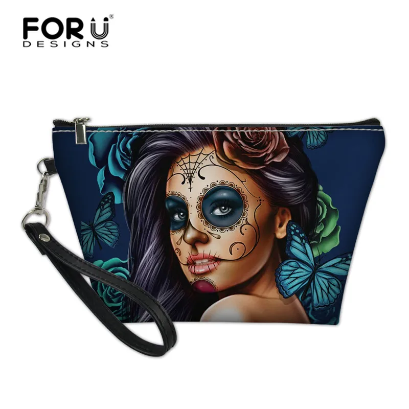 L5474Z8 FORUDESIGNS Calavera женская сумка для макияжа портативная PU кожаная косметичка водонепроницаемый маленький кошелек-клатч Органайзер туалетный мешок - Цвет: L5474Z8