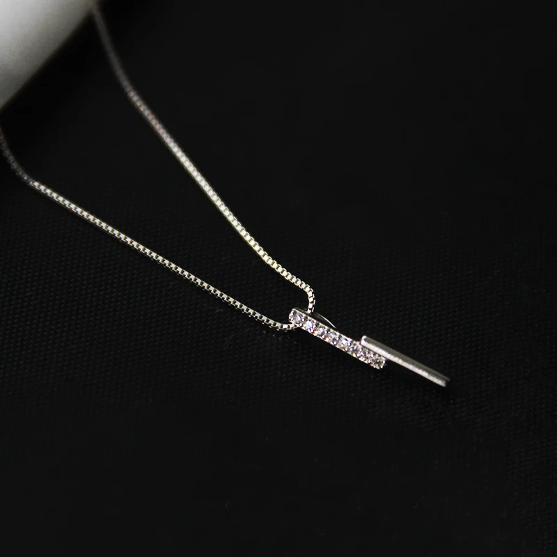 Real 925 Sterling Silver Pendant Necklace Temperament Zircon Fine Jewelry For Women Romantic Engagement Accessories Party Gift - Image 4