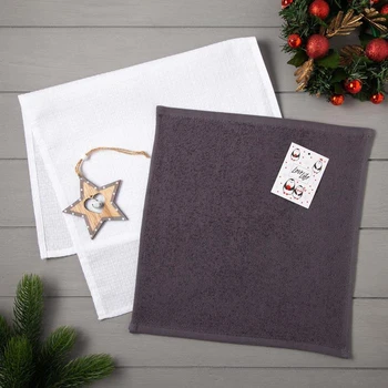 

Set of towels LoveLife "New Year's Star": waffle 35x60 cm, terry 30x30 cm + toy