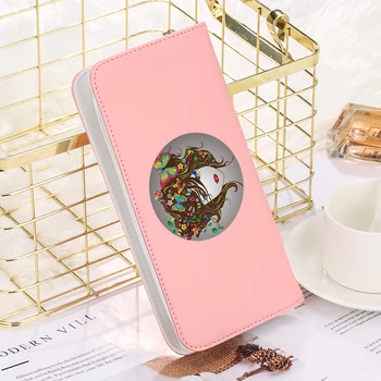 

Female Long Leather Wallet Personalized Pattern Design Women Zipper Purse Money Bag Card Holder Wallets Support Customized Gifts