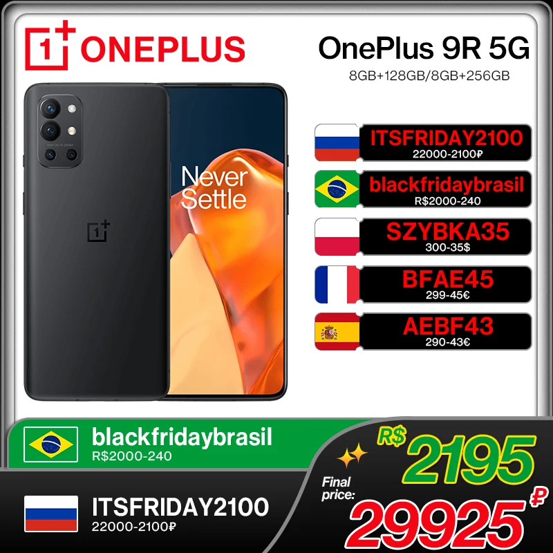 Global Rom OnePlus 9R 9 R 5G Smartphone 8GB 128GB Snapdragon 870 120Hz AMOLED Display 65W Warp 48MP Quad OnePlus Official Store|Cellphones| - AliExpress
