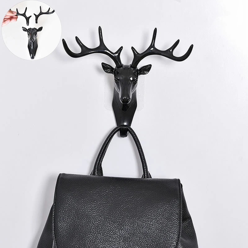 

Deer Horn Wall Key Holder Sticky Mounted Hanger Hook Coat Keys Handbag Hanging Holder Rack Wall Bag Keys DIY Sticky Holder