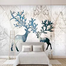 Ретро Лось, лес Северной Европы стиль декоративная живопись Европейский стиль гостиная телевизор задний фон на стену настраиваемый
