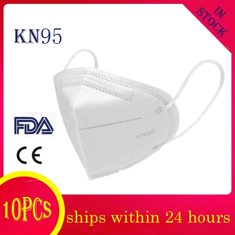 

10pcs KN95 Disposable Face N95 Mask Anti Mouth Cover Facial Dust Pm2.5 Pk Ffp3 Ffp2 Kf94 Respirator Masks Wholesale