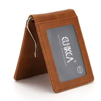 RFID Men's Card Holder Unisex Wallet Genuine Leather Business Card Holder Zipper Card Protect Case ID Bank Card Holders Purse 1