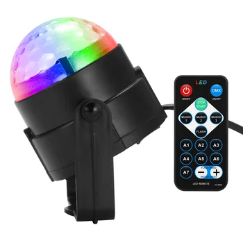 

RGB LED Party Effect Crystal Magic Ball Light Stage Lighting 9W Mini Lamp Bulb Party Club DJ Light Show US/EU/UK Plug