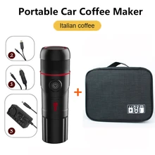 Cafetera portátil 3 en 1 de 12V y 220V con enchufe europeo, máquina de café multifunción para viaje en casa y coche