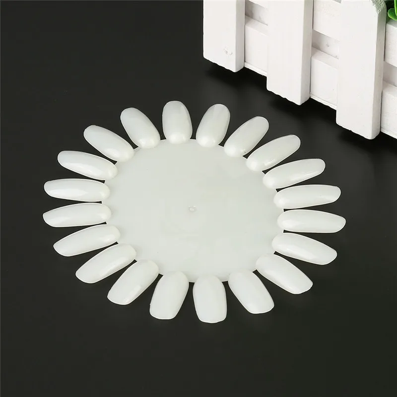 

Art Acrylic False Tips Practice Display Round Wheel Diy Nail Tool Tips Make Up Professional Nail Tool Natural Transparent