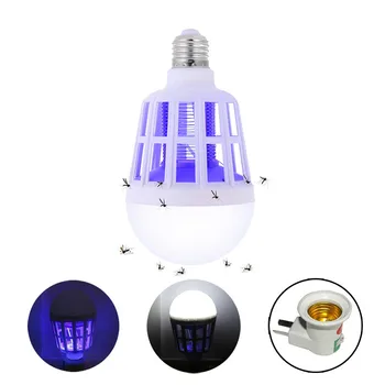 

220V E27 UV LED Bulb 15W Mosquito Killer Lamp 2 In 1 Mosquito Trap Insect Killer Light Bulb Fly Bug Zapper Night Light For Baby
