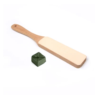 B Деревянная ручка кожаный точильный ремень DIY ручной полировки доска для бритвы ножи Двусторонняя заточка хонингования Strop инструменты - Цвет: B