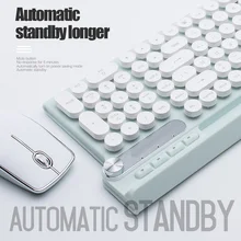 Перезаряжаемая Беспроводная клавиатура мышь комбо с приемником для офиса дома игровой HSJ-19