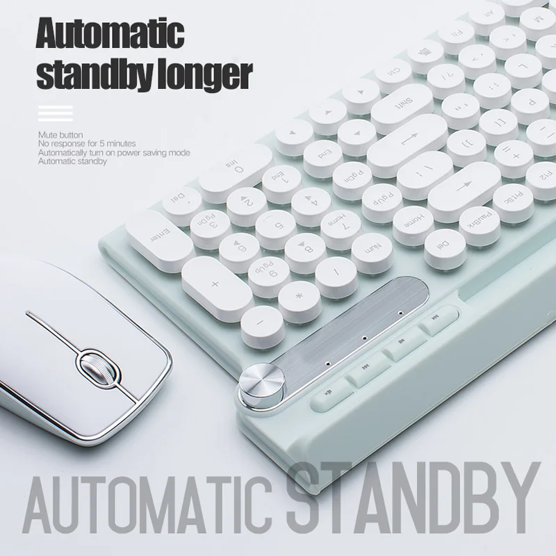 

Rechargeable Wireless Keyboard Mouse Combo with Receiver for Office Home Gaming HSJ-19