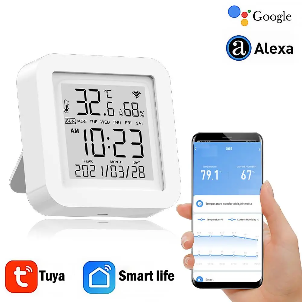 Tuya Smart WiFi Temperature and Humidity Sensor Indoor USB powered