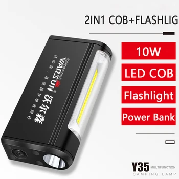 

10W Led Work Light Portable COB Worklight Work Lamp Flashlight Werklamp Working Light USB Charging Power Bank Magnet for Camping