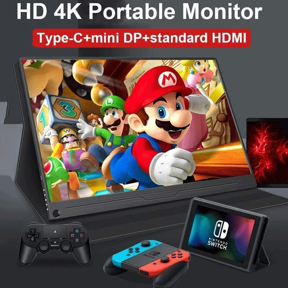 Monitor de jogos portátil de computador 17.3 polegadas, monitor usb c ...