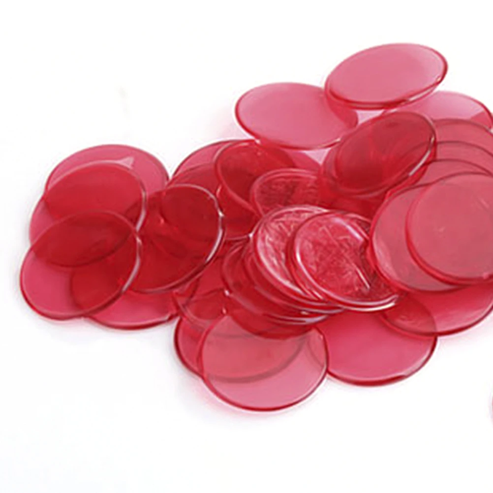 20/30/40/80pcs Transparent Counters Counting Bingo Chips Plastic Markers Bingo Supplies Poker Chips Casino Bingo Markers Token