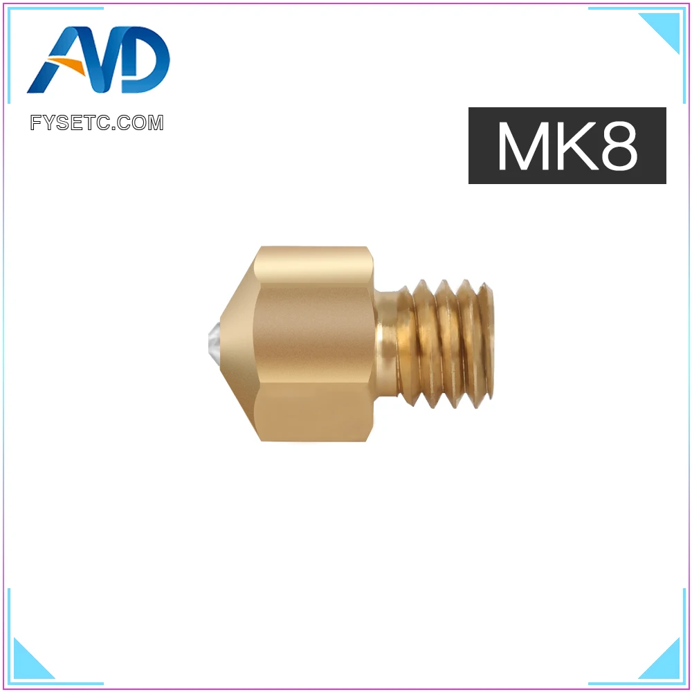 MK8 Sapphire Nozzle 1.75mm Nozzles 0.4mm High Temperature Brass For PETG ABS PET PEEK NYLON PRUSA I3 ENDER-3 CR10 MK8 Hotend