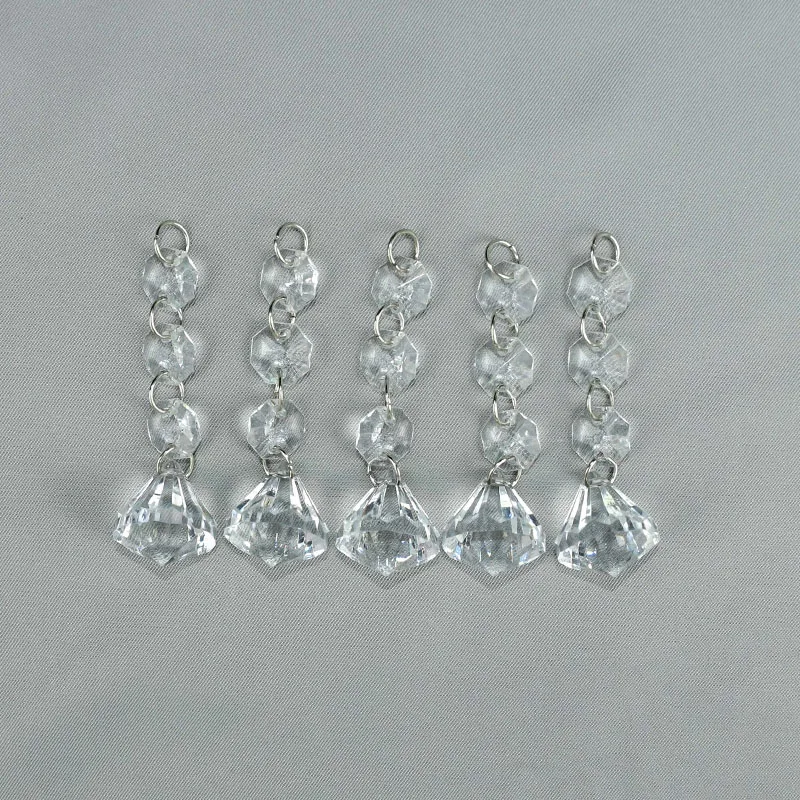 5Pcs Acryl Kristall Perlen Vorhang Anhänger Transparent Wasser Tropfen Diamant Form Kronleuchter Hängen Dekor Hochzeit Party Girlande – Detail 21