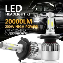 2 шт 20000LM светодиодный комплект фар Hi/Low beam Cob лампы 6000K 12V 24V автомобильная лампа все в одном CSP Lumi светодиодный s лампа авто