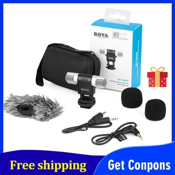 

BOYA BY-MM3 Dual Head Professional Stereo Recording Microphone for iPhone Android Smartphone DSLR Camera DV Livestreaming Video