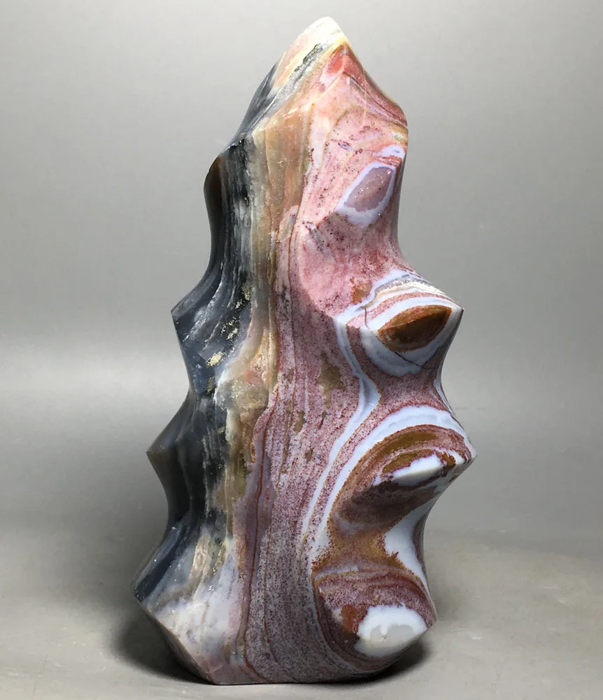 

616g Natural quartz crystal feng shui decorated Ocean jasper flame for sale