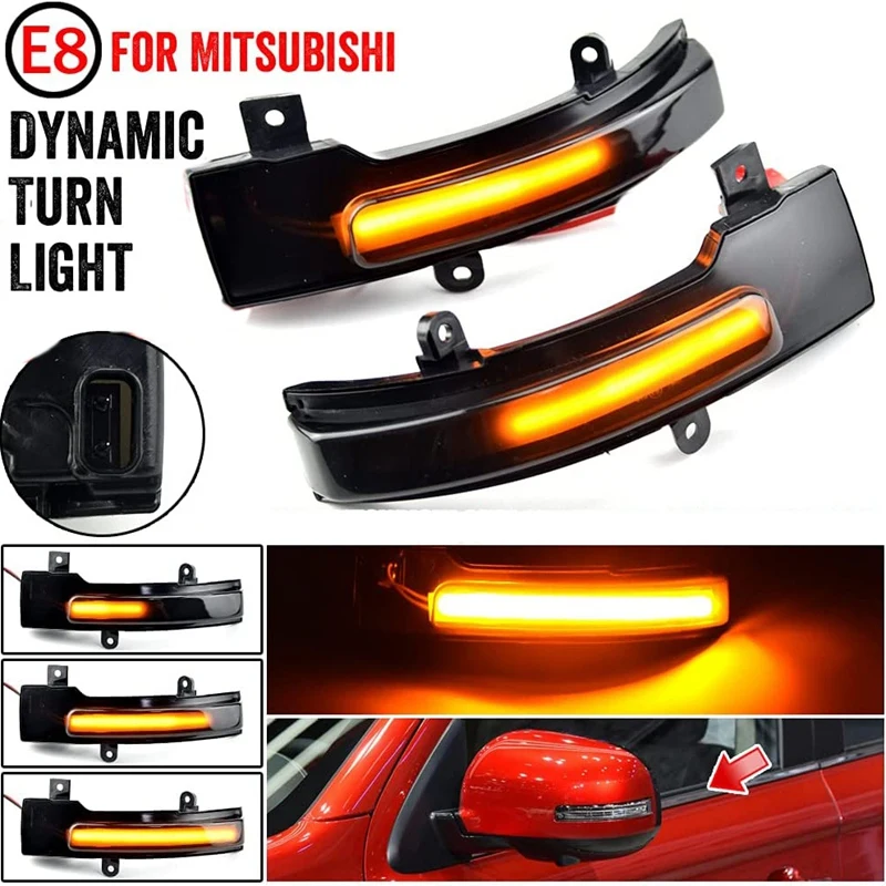 Dynamic LED Side Wing Mirror Turn Signal Light Indicator for Mitsubishi