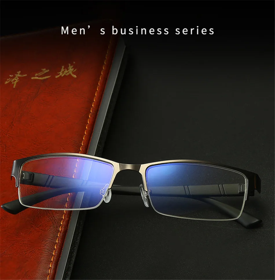 Elbru Для мужчин с плоскими стеклами и половинной рамкой ультра светильник близорукие очки с защитой от УФ-светильник женские диоптрий близорукости 0-1 1,5 2 2,5 3 3,5 4 4,5 5 5,5 6