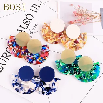 

Acrylic Acetate Earrings 2020 Women Earring Bohemian Big leopard Pendant Statement Fashion Circular luxury Jewelry Accessories