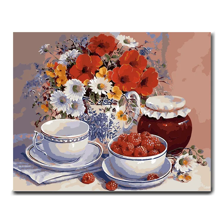 

Cross Border a Generation of Fat Digital Oil Painting Wholesale DIY Handmade Painting Flower Amazon Wish AliExpress EBay
