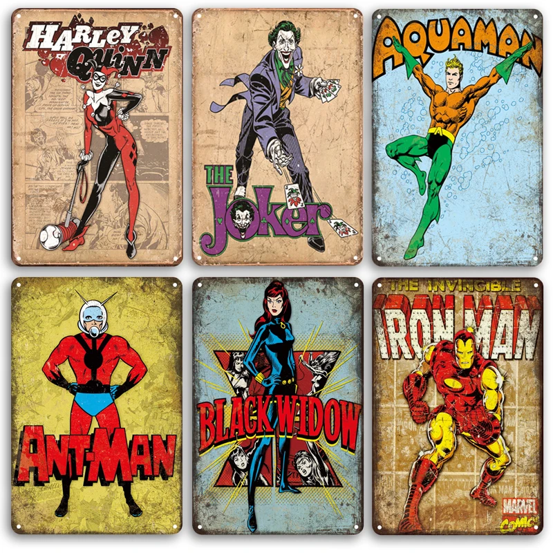 Винтажный мультяшный Гарри Квинн Джокер металлический знак Ретро жестяные