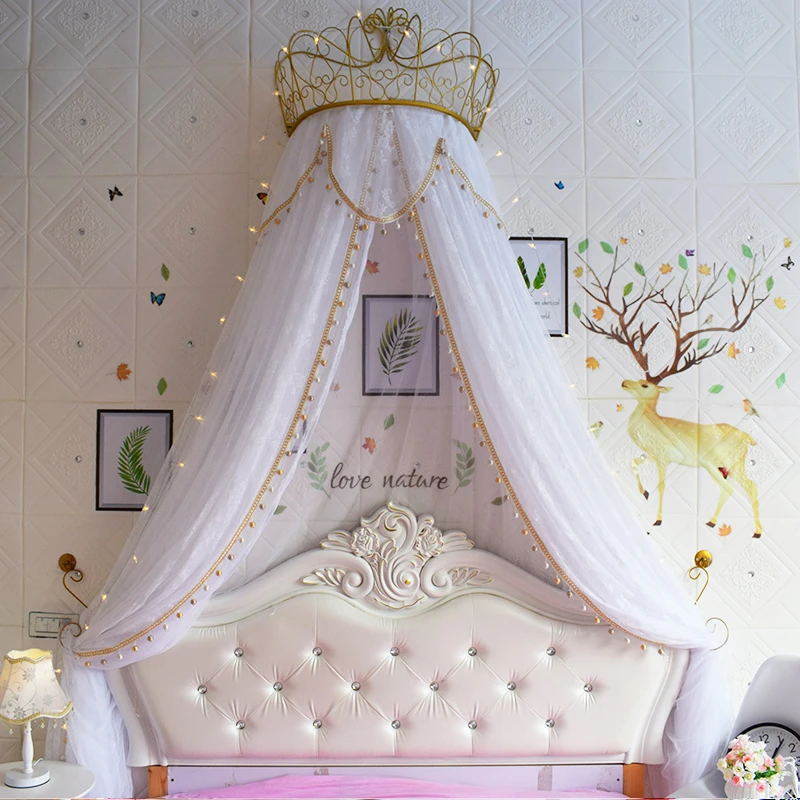 Cortinas cama princesa, mosquiteras de viento, cortinas decorativas de gasa para el hogar, doble corona europea|Mosquitera| - AliExpress
