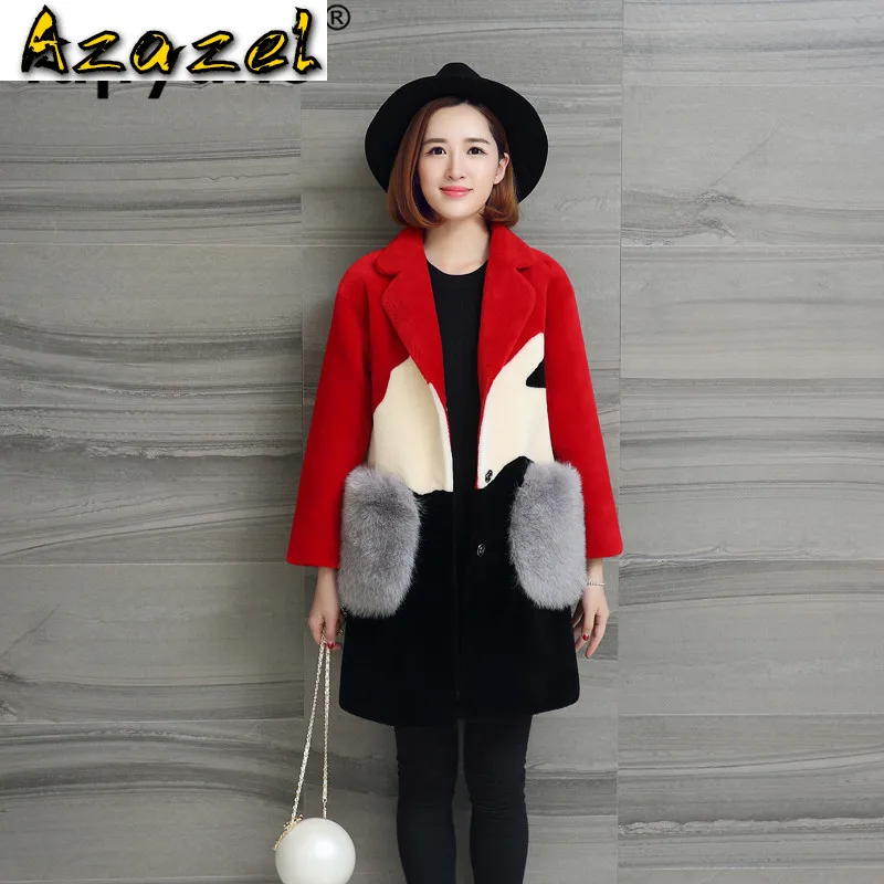 

Real Fur Coat Fox Fur Wool Jacket Autumn Winter Coat Women Clothes 2020 Sheep Shearling Fur Korean Vintage Women Tops ZT3661