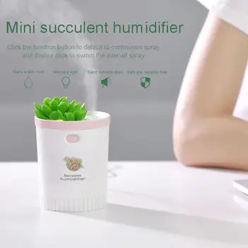 

Ultrasonic Humidifier Air Purifier Aroma Diffuser Creative Succulents 350ML Moisture Night Light Hydrating Yoga Car