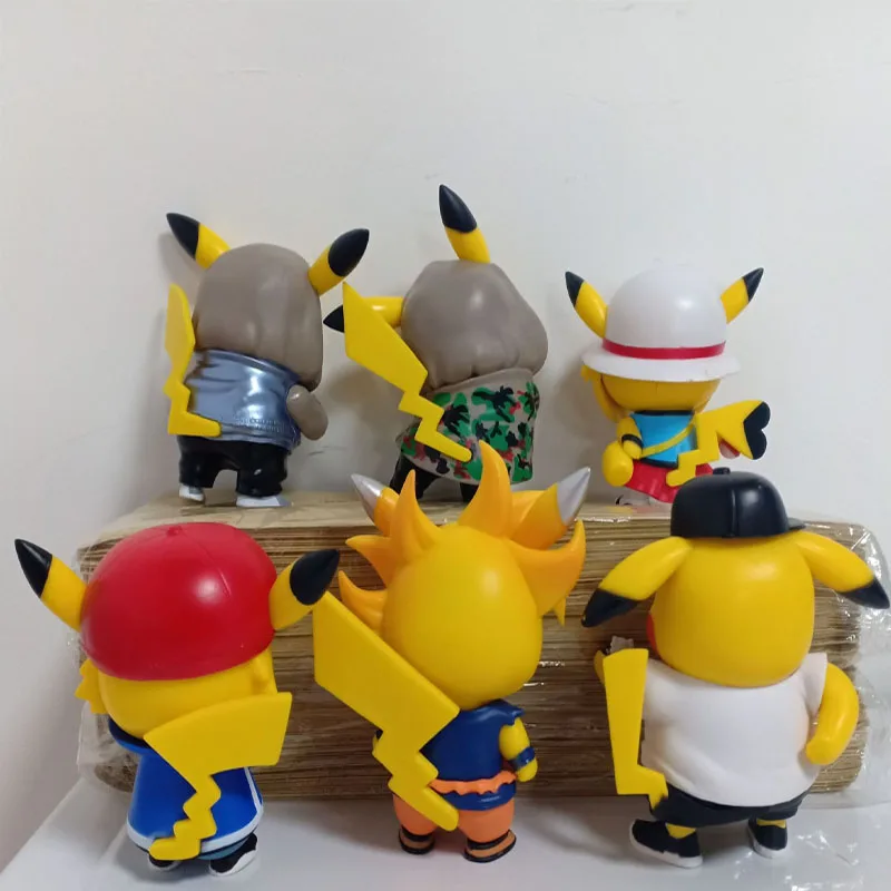 6Pcs/set Pokemon Pikachu Anime Characters High-quality Toy Model Fire Dragon Anime Doll Children's Christmas Birthday Best Gift