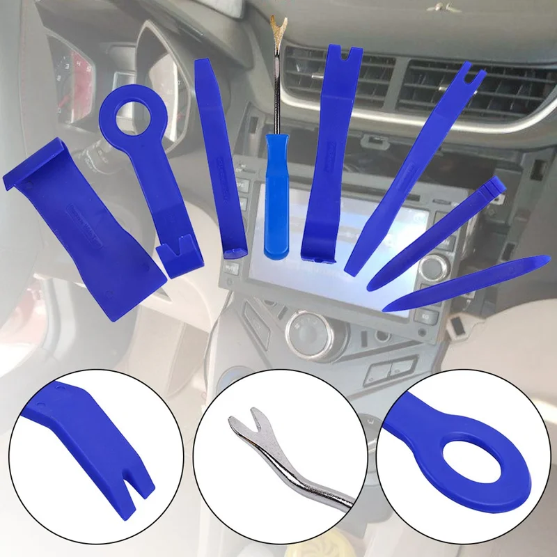 

8Pcs/Set Car Interior Trim Removal Tool Plastic Trim Removal Tool Car Radio Panel Door Clip Panel Dashboard Interior Trim Tools