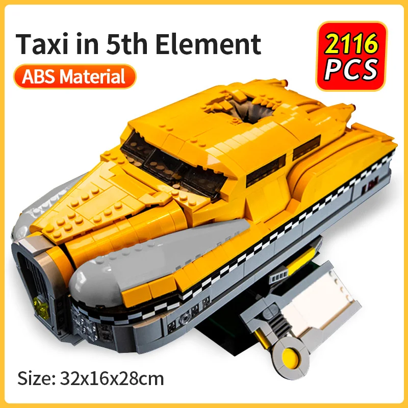 

MOC Technical Car Building Blocks Taxi in the 5th Element Movie Collection Model Bricks Kids DIY Assembly Vehicle Toys Xmas Gift