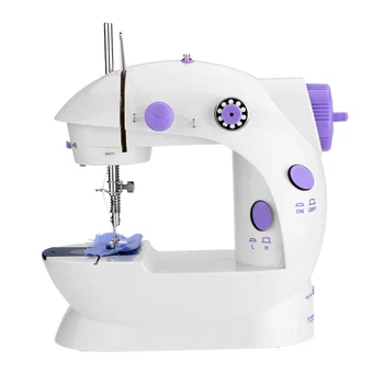 

2020 Sewing Machine Mini Portable Household Night Light Foot Pedal Straight Line Hand Table Two Thread Kit Electric