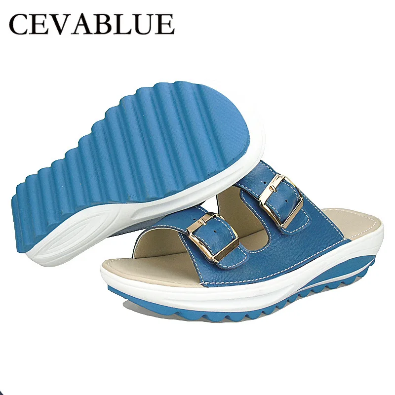

LTARTA Sandals Leather Wedge Slippers Bottom Large Size Non-slip Casual Sandals Slippers Comfortable Women's Shoes CQY-G1790