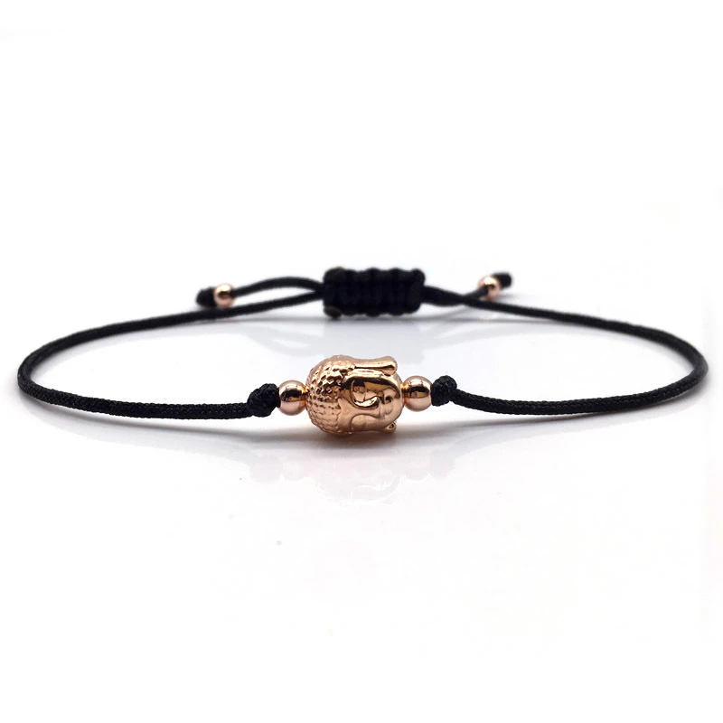 Мужской браслет с подвеской Будды веревочка черный регулируемой ювелирные