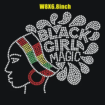 

black girl magic rhinestone transfer hot fix rhinestone motif