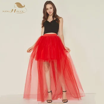 

SISHION Fashion Women Tulle Skirt QY0344 Summer Short Front High Waist Skirts Retro Sexy Long Maxi Tutu Skirt Ball Gown