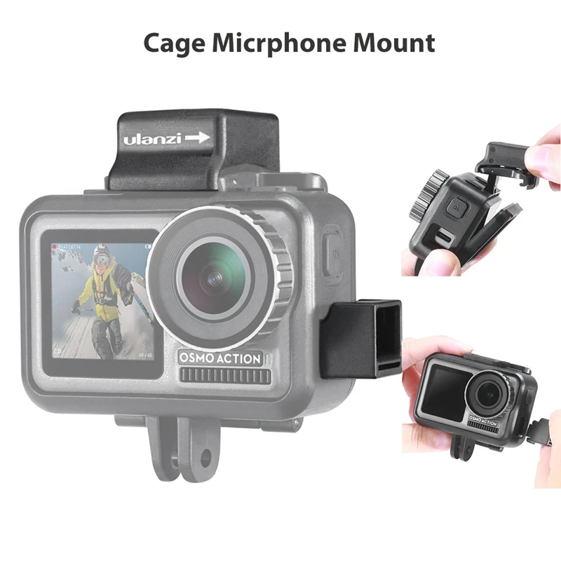 Ulanzi OA-8 держатель микрофона адаптер для DJI OSMO ACTION Cage чехол Спортивная камера Vlog Холодный башмак адаптер конвертер Расширение крепление