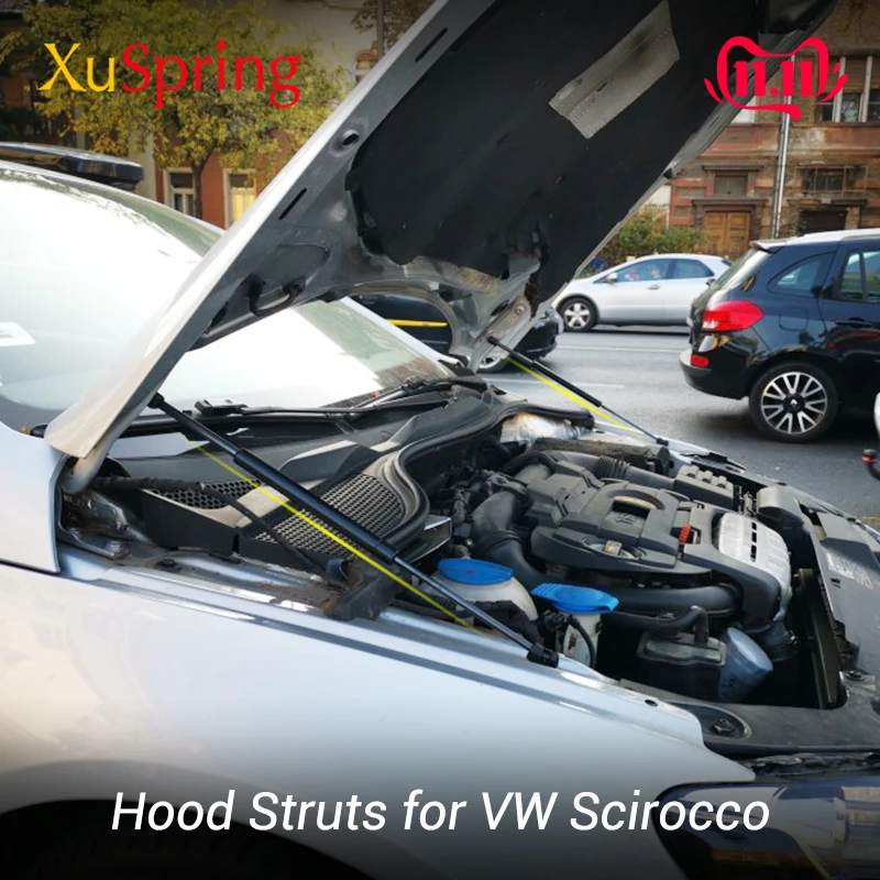  For VW SCIROCCO 2008-2017 R GTS GT24 Refit Bonnet Hood Gas Spring Shock Lift Strut Bars Support Hyd