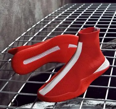 

Shoes men's tide shoes 2019 summer new Korean casual shoes men Fashion personality flying woven high-top men's shoes