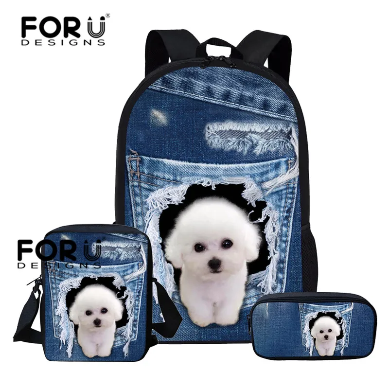 FORUDESIGNS/Школьные сумки с жемчужной собачкой; рюкзак; школьный рюкзак для детей; рюкзаки для девочек; школьные рюкзаки; Mochila